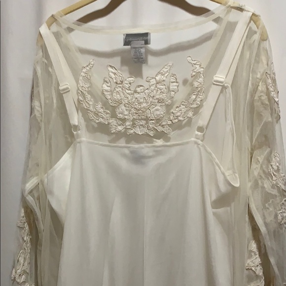 SOFT SURROUNDINGS LACE TUNIC SZ L APPLIQUÉ TULLE - Picture 6 of 7